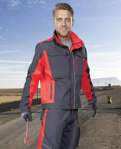 Work jacket grey-red - NEON H6403