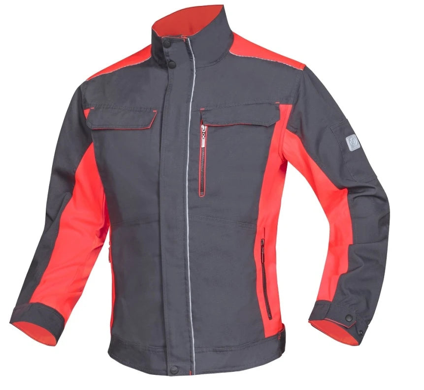 Work jacket grey-red - NEON H6403