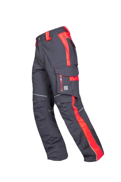 Work Trousers Grey-Red - NEON H6404