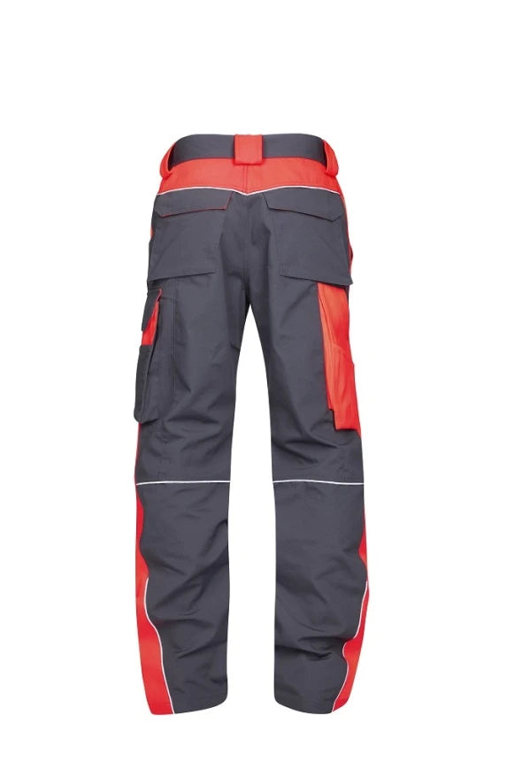 Work Trousers Grey-Red - NEON H6404